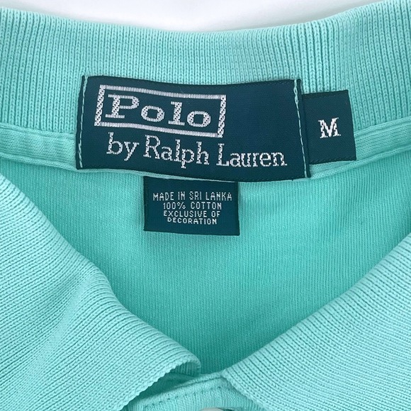 Polo Ralph Lauren Men's Aqua Green Cotton Classic Fit Polo Shirt Size Medium - Picture 2 of 7